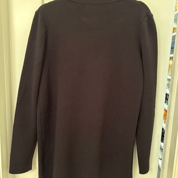 Ladies Pistache Black collared Cardigan - Picture 2 of 3